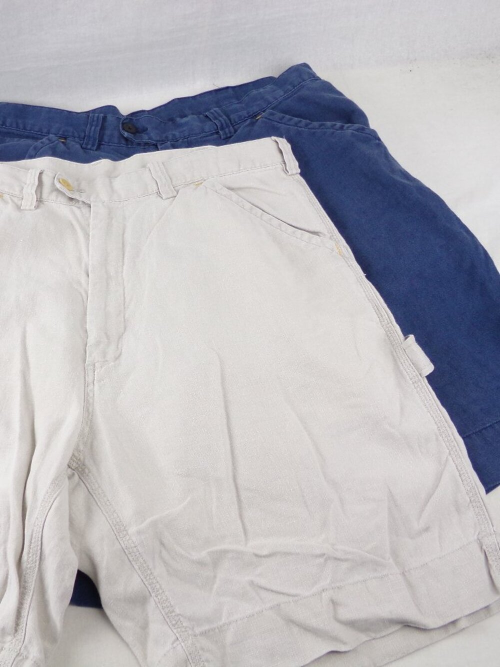 Nautica Linen Shorts 36 Utility VTG Lot of 2 Carpenter Breathable 10" inseam